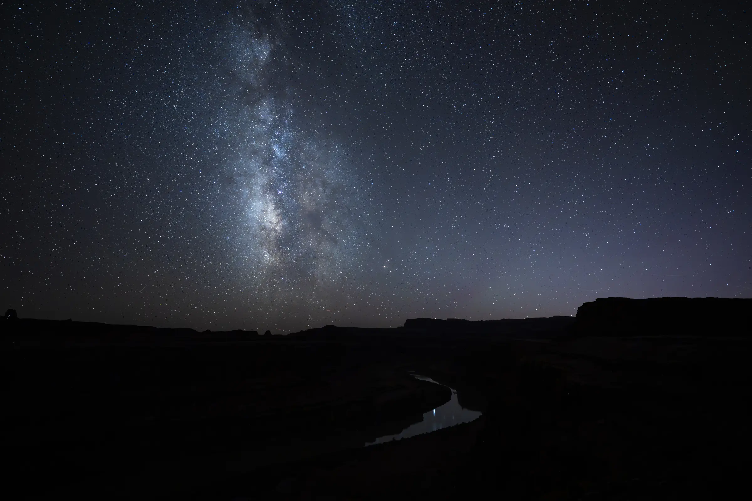 The Milky Way above the Colorado River in Canyonlands