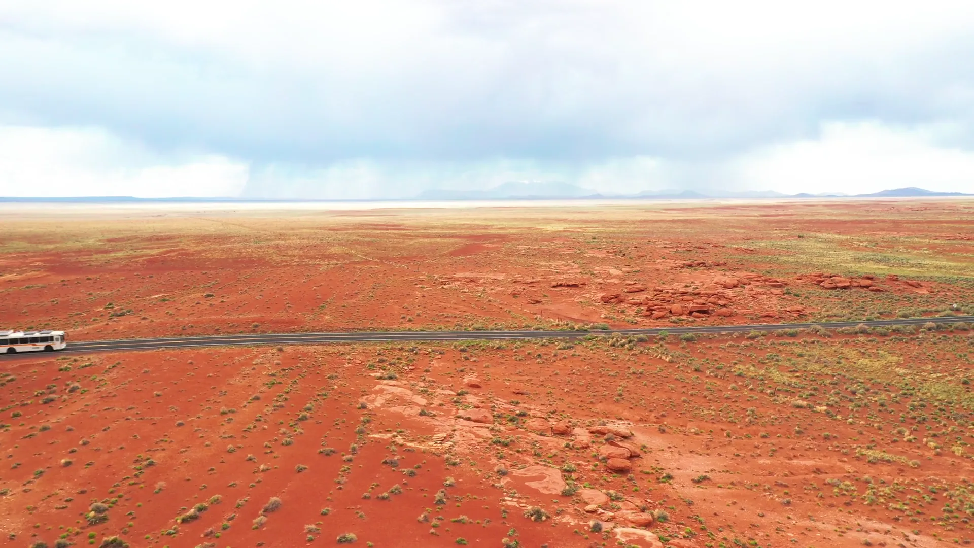 Sunny crossing the red desert near Meteor Crater